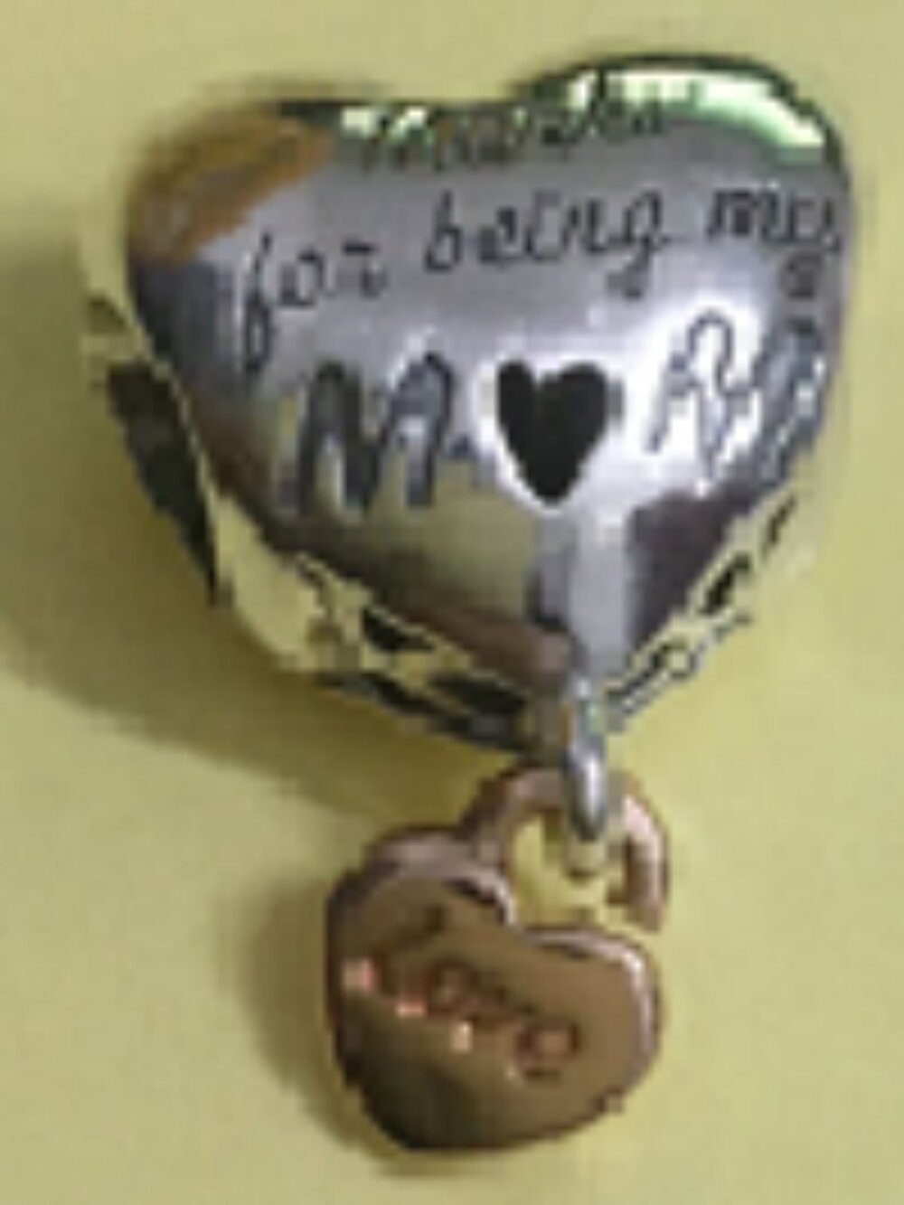 Pandora Thanks for Being My Mom Love You Mom Heart Charm
